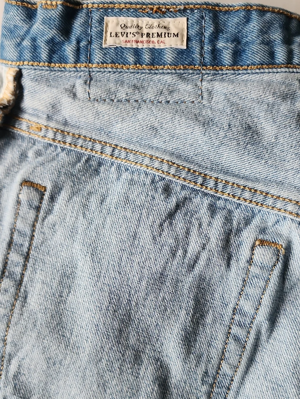 Levi's 501 Premium Distressed Button Fly Denim Shorts, Size 24 - Picture 7 of 10